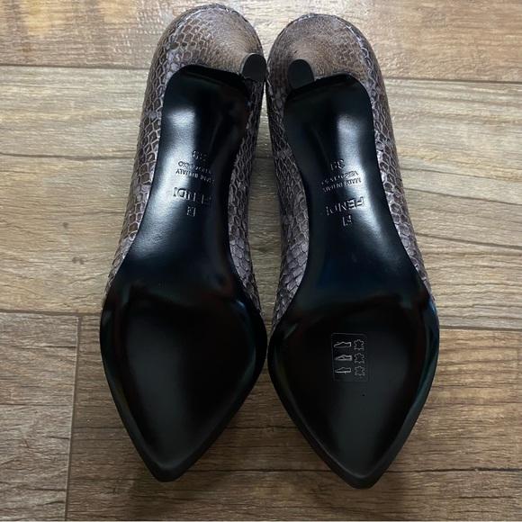 NWB FENDI Rare Vintage Snakeskin Thin Kitten Heel Formal Shoes - Picture 9 of 10